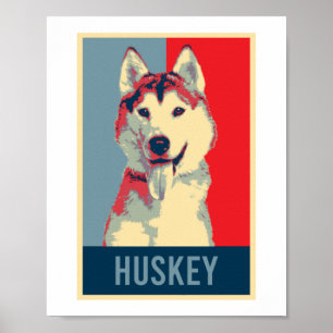 Póster Retrato pop de perro Husky siberiano