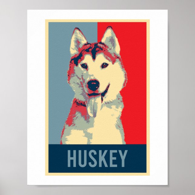 Póster Retrato pop de perro Husky siberiano (Frente)