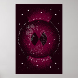 Póster Retrato Poster Sagittarius oscuro magenta
