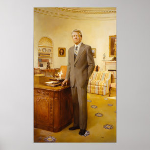 Póster Retrato presidencial de James Carter en la Casa Bl