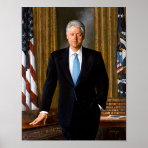Póster Retrato presidencial oficial Bill Clinton