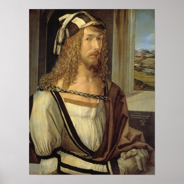 Póster Retrato propio Albrecht Dürer (1498) (Frente)