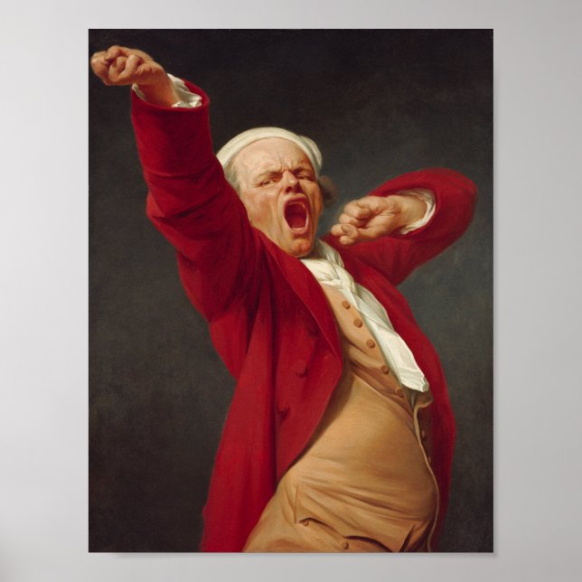 Póster Retrato propio de Joseph Ducreux Yawning (Frente)