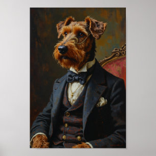 Póster Retrato Real de Airedale Terrier