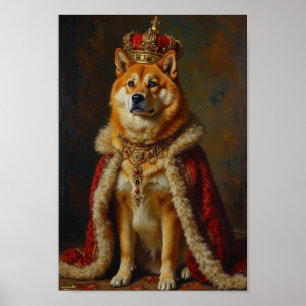 Póster Retrato Real de Akita – Japonés Regio