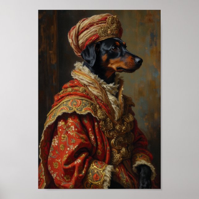 Póster Retrato Real de Azawakh (Frente)