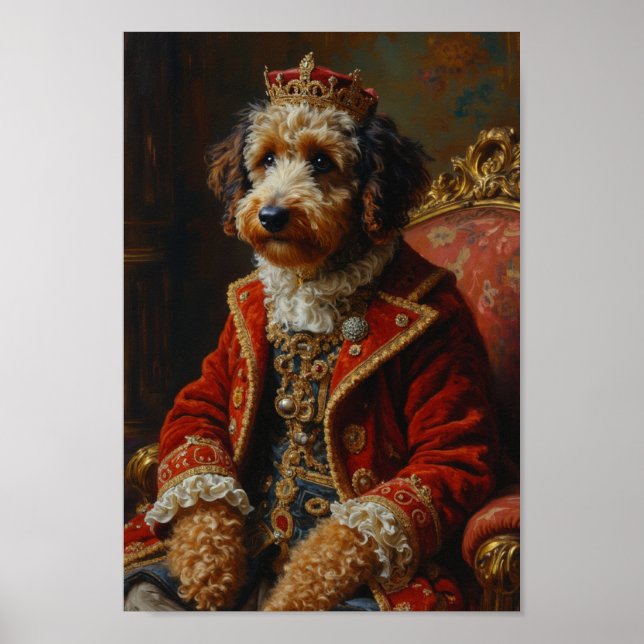 Póster Retrato Real de Bernedoodle (Frente)