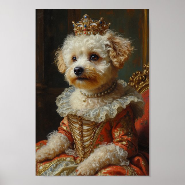Póster Retrato Real de Bichon Frise (Frente)