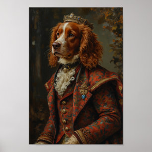 Póster Retrato Real de Brittany Spaniel