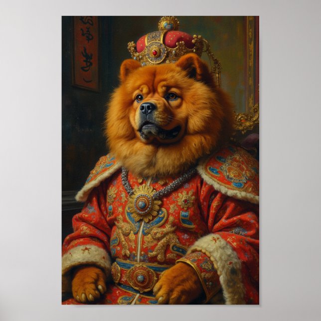 Póster Retrato Real de Chow Chow (Frente)