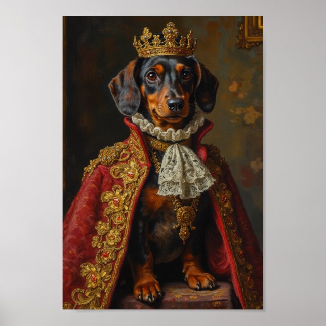 Póster Retrato Real de Dachshund (Frente)