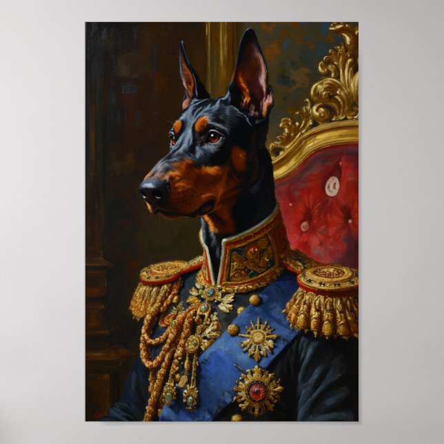 Póster Retrato Real de Doberman (Frente)