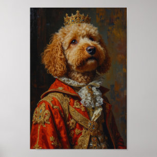 Póster Retrato Real de Goldendoodle