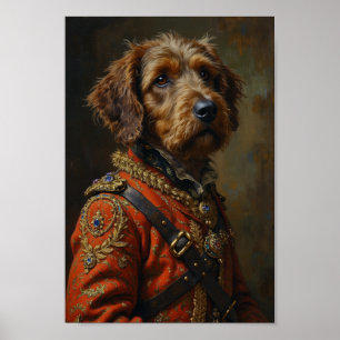 Póster Retrato Real de Grifón de Punta de Pelo Cerdoso