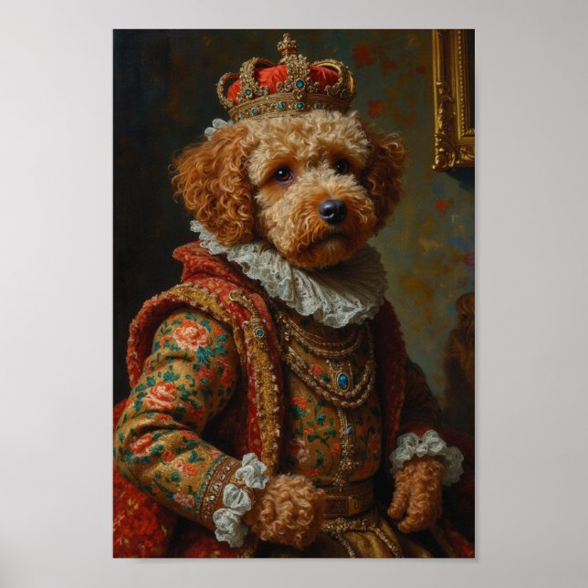 Póster Retrato Real de Lagotto Romagnolo (Frente)