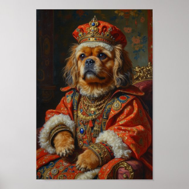 Póster Retrato Real de Lhasa Apso (Frente)