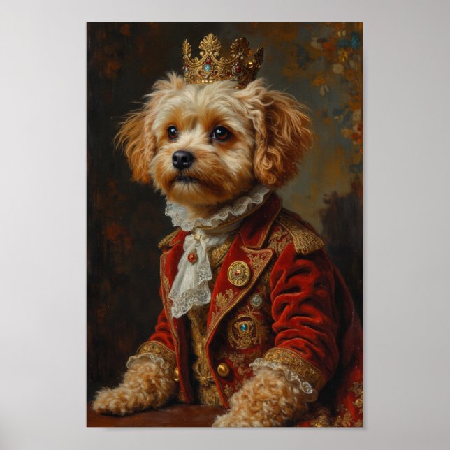 Póster Retrato Real de Maltipoo (Frente)
