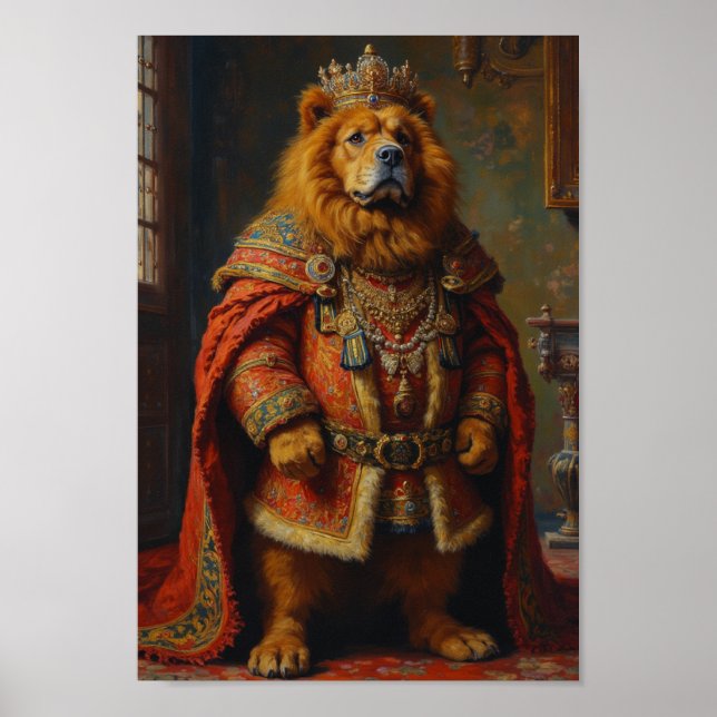 Póster Retrato Real de Mastín Tibetano (Frente)