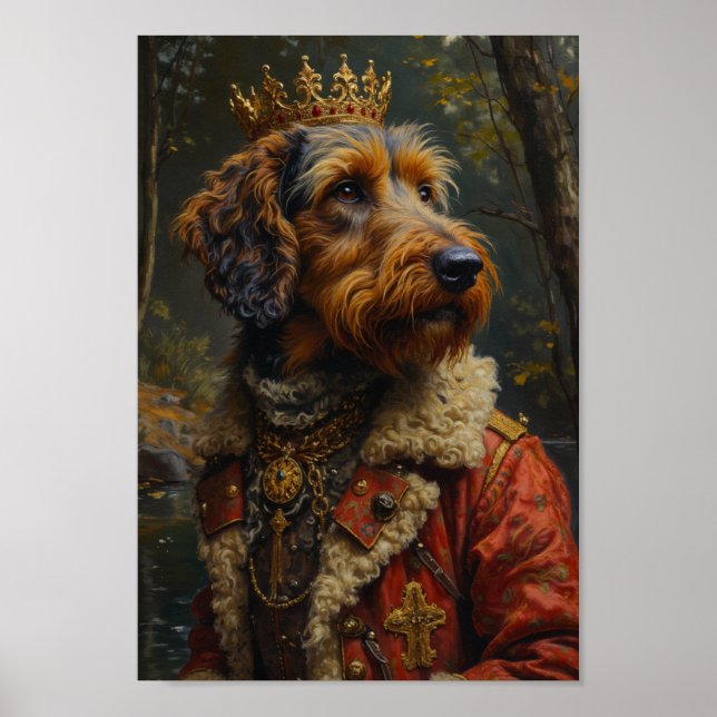 Póster Retrato Real de Otterhound (Frente)