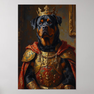 Póster Retrato Real de Rottweiler