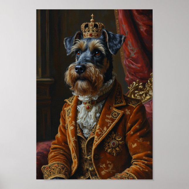 Póster Retrato Real de Schnauzer (Frente)