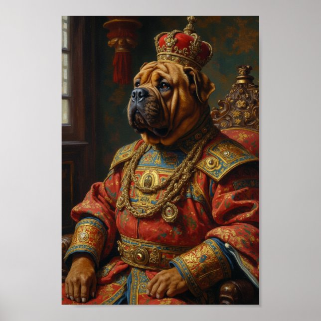 Póster Retrato Real de Shar-Pei (Frente)