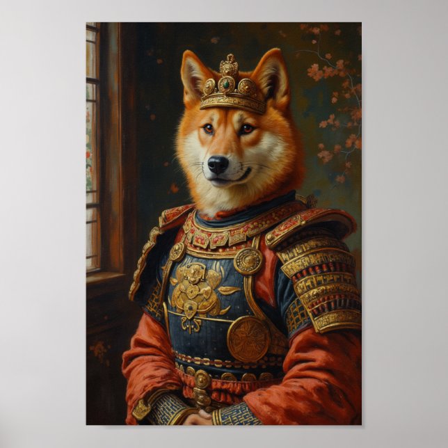 Póster Retrato Real de Shiba Inu (Frente)