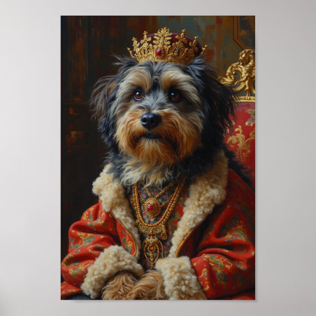 Póster Retrato Real de Terrier Tibetano (Frente)
