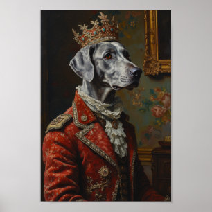 Póster Retrato Real de Weimaraner
