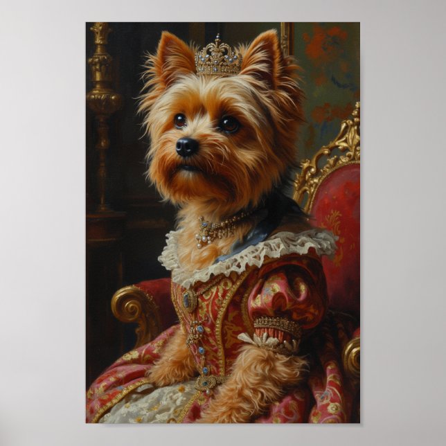 Póster Retrato Real de Yorkshire Terrier (Frente)