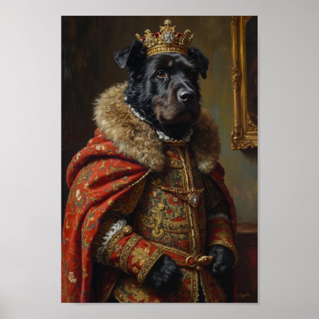 Póster Retrato Real del Bouvier des Flandres (Frente)
