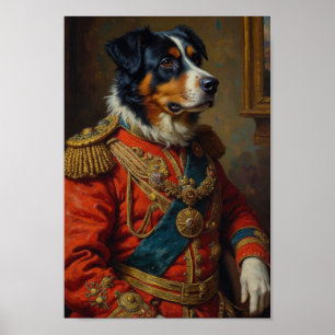 Póster Retrato Real del Perro de Montaña Suizo Grande