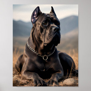 Póster Retrato realista de Cane Corso Perro Guardián Fuer
