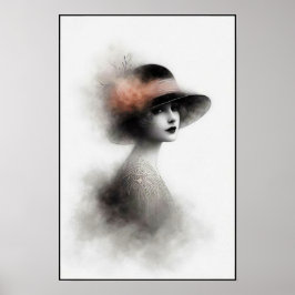 Póster Retrato Retro Borroso de Elegancia