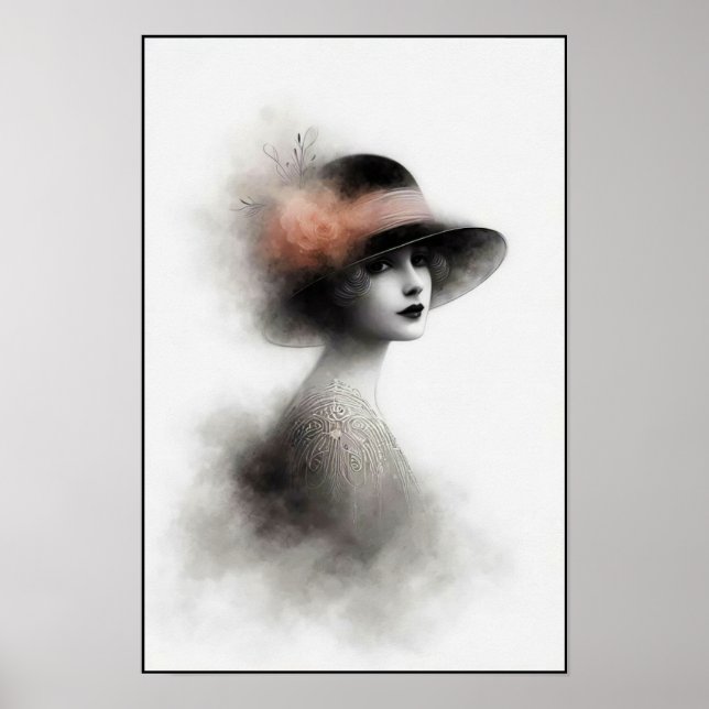 Póster Retrato Retro Borroso de Elegancia (Frente)