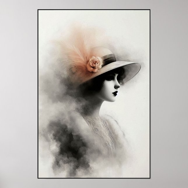 Póster Retrato Retro Borroso de Elegancia (Frente)