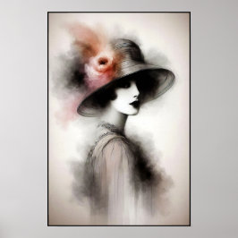 Póster Retrato Retro Borroso de Elegancia