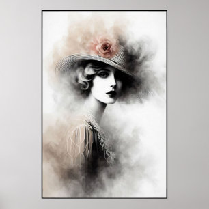 Póster Retrato Retro Borroso de Elegancia