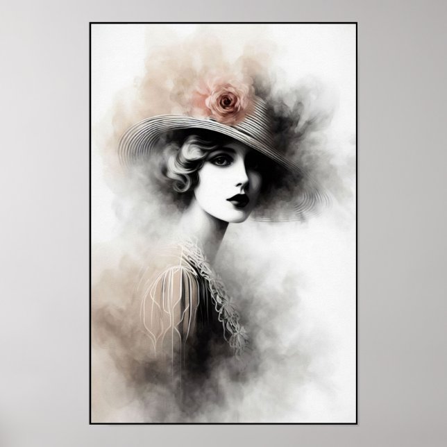 Póster Retrato Retro Borroso de Elegancia (Frente)