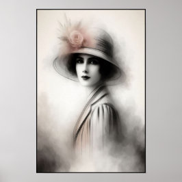 Póster Retrato Retro Mistico de Elegancia