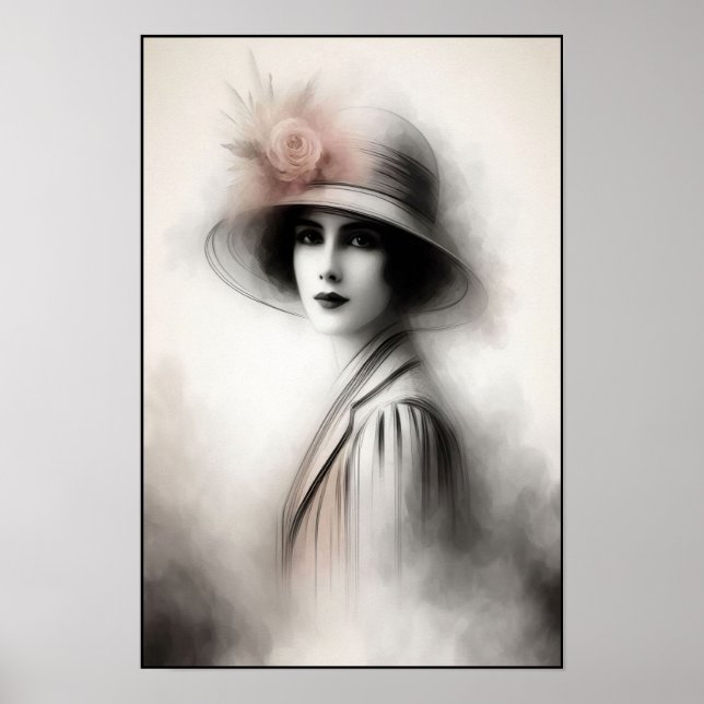 Póster Retrato Retro Mistico de Elegancia (Frente)