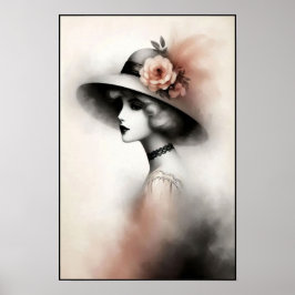 Póster Retrato Retro Mistico de Elegancia