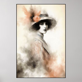 Póster Retrato Retro Mistico de Elegancia