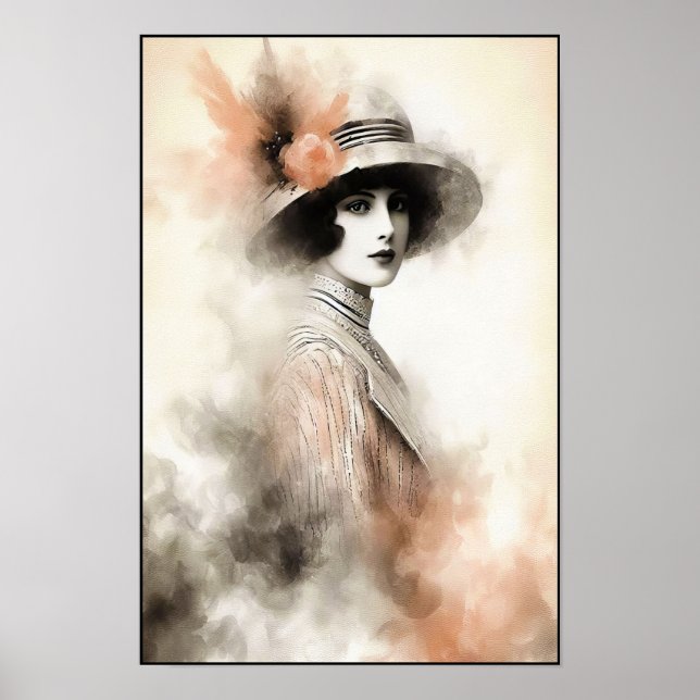 Póster Retrato Retro Mistico de Elegancia (Frente)