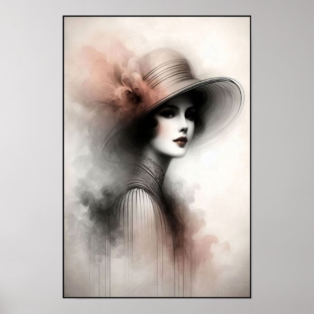Póster Retrato Retro Mistico de Elegancia (Frente)