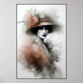 Póster Retrato Retro Misty de Elegancia