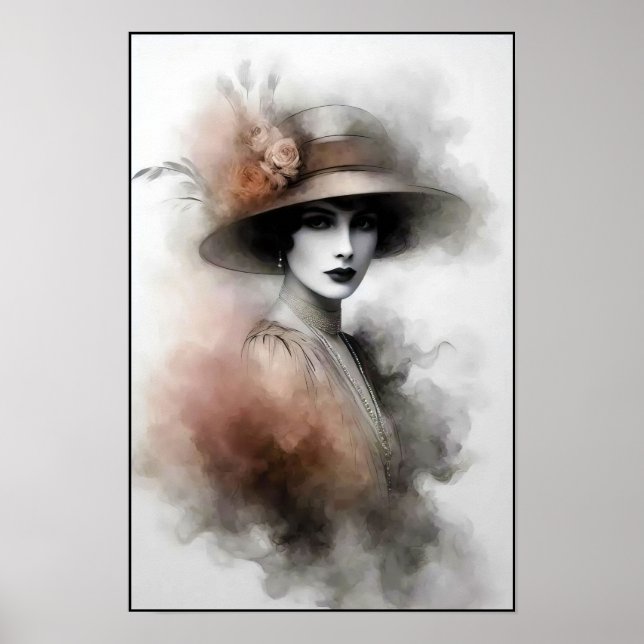 Póster Retrato Retro Misty de Elegancia (Frente)