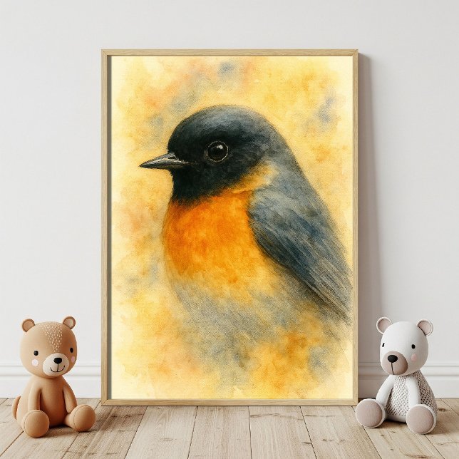 Póster Retrato Robin de color de agua (Subido por el creador)