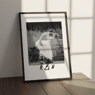 Póster Retrato romántico Boda con aniversario de mensaje