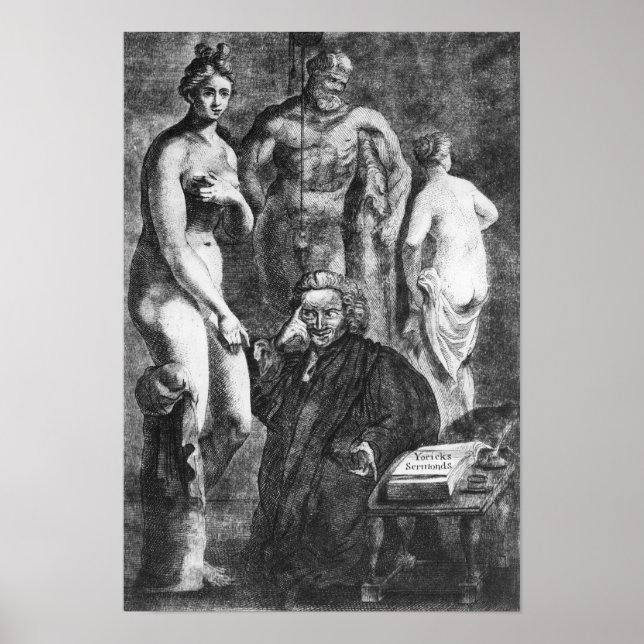 Póster Retrato satírico de Laurence Sterne, c.1761 (Frente)